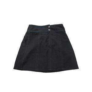 Nanette Lepore Solid Black Pleated Skirt Size 2 Knee Length